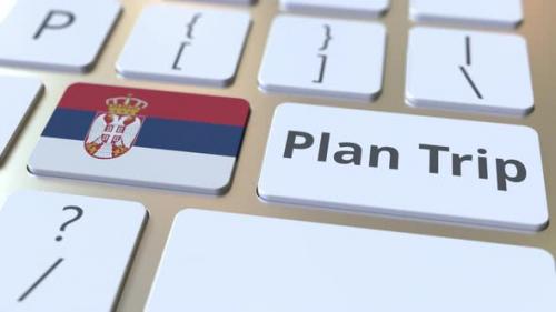 Videohive - PLAN TRIP Text and Flag of Serbia on the Keyboard - 33039138 - 33039138