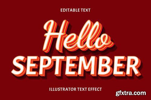 Vector hello september editable text effect