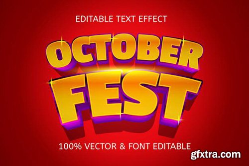 Vector October fest editable text effect