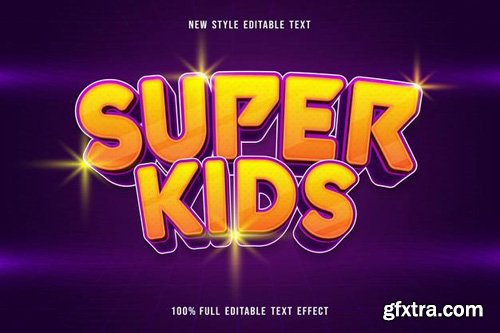 Super kids editable text effect