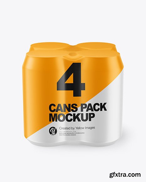 4 Cans in Shrink Wrap Mockup 85256