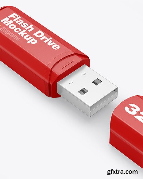 Plastic USB Flash Drive Mockup 86446