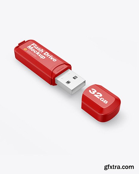 Plastic USB Flash Drive Mockup 86446