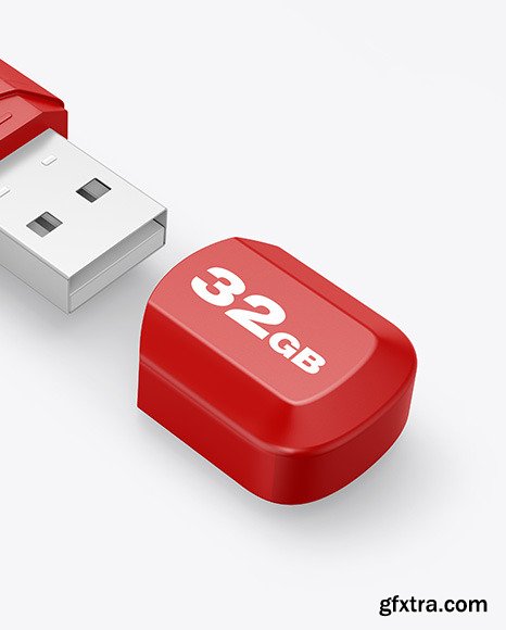 Plastic USB Flash Drive Mockup 86446