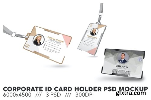 Corporate ID Card Holder PSD Mockup