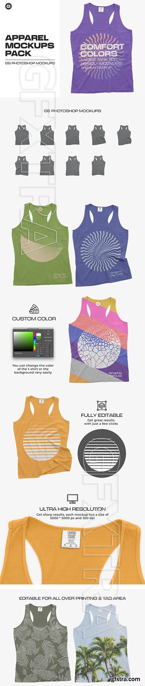 CreativeMarket - Comfort Ladies Tank Top Mockups 5550713