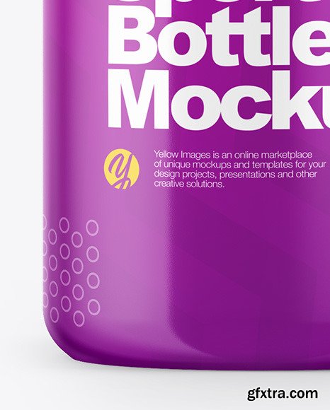 Glossy Water Bottle Mockup 85330