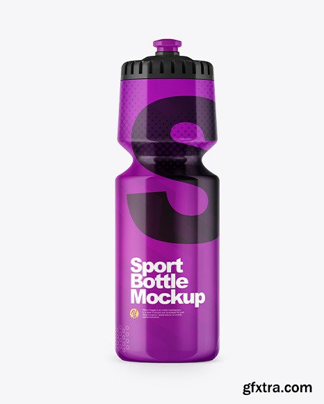 Glossy Water Bottle Mockup 85330