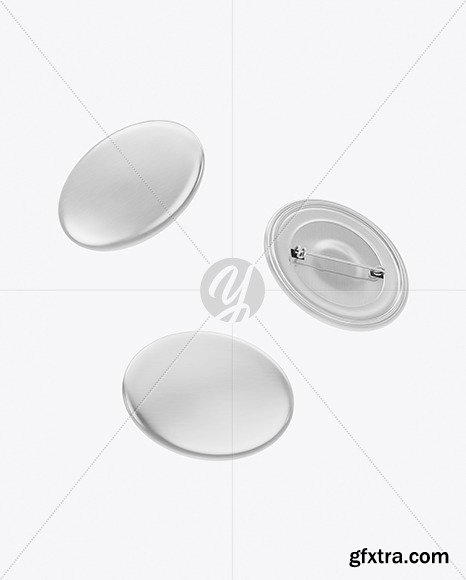 Metallic Button Pins Mockup 85554