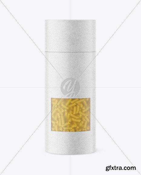 Kraft Paper Tube w/ Fusilli Pasta Mockup 86436