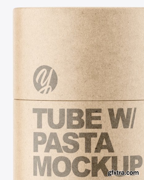 Kraft Paper Tube w/ Fusilli Pasta Mockup 86436