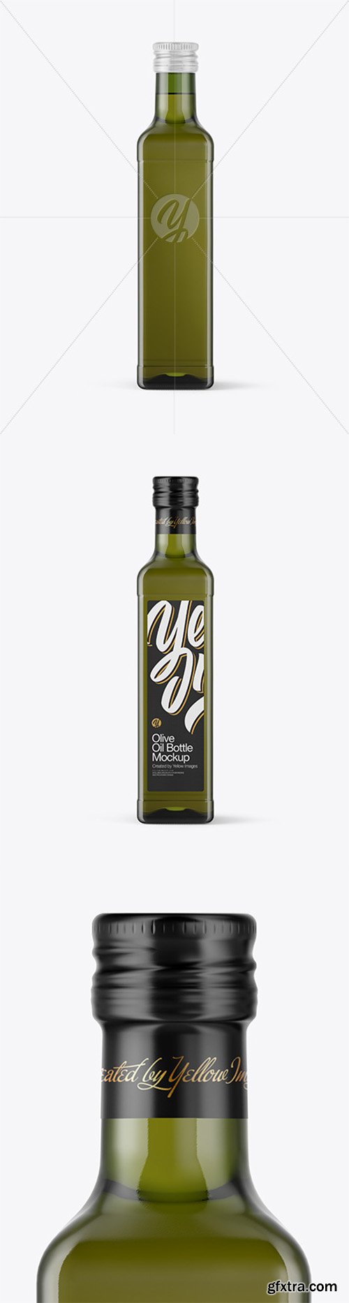 Green Glass Olive Oil Bottle Mockup 46636