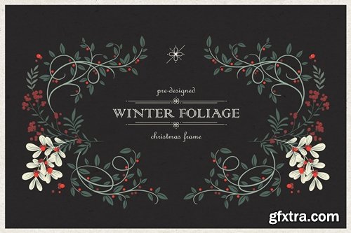 Winter Foliage // Pre-Designed Christmas Frame