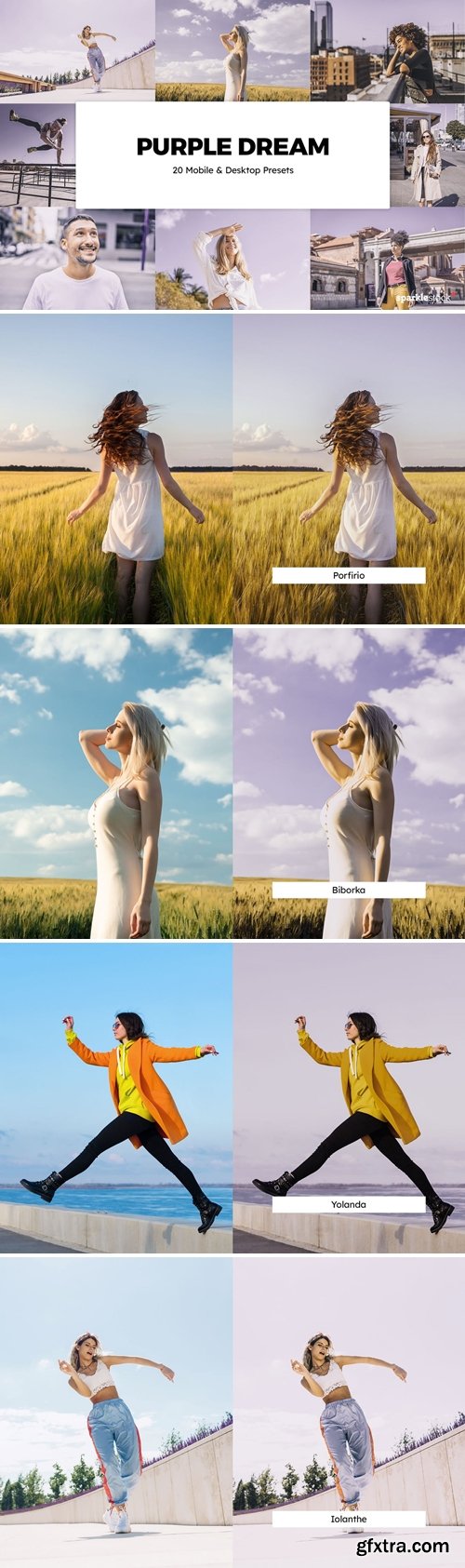 20 Purple Dream Lightroom Presets & LUTs