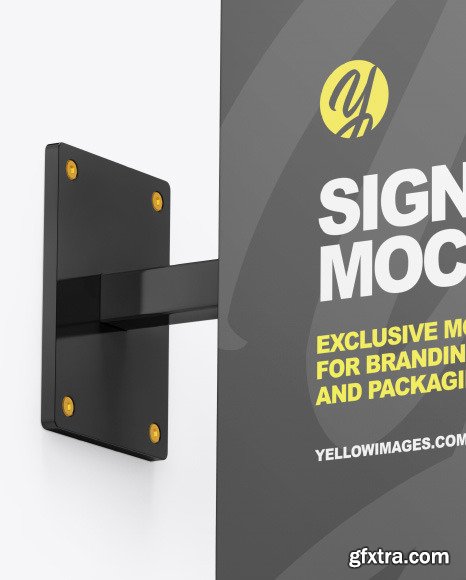 Plastic Square Signboard Mockup 86472