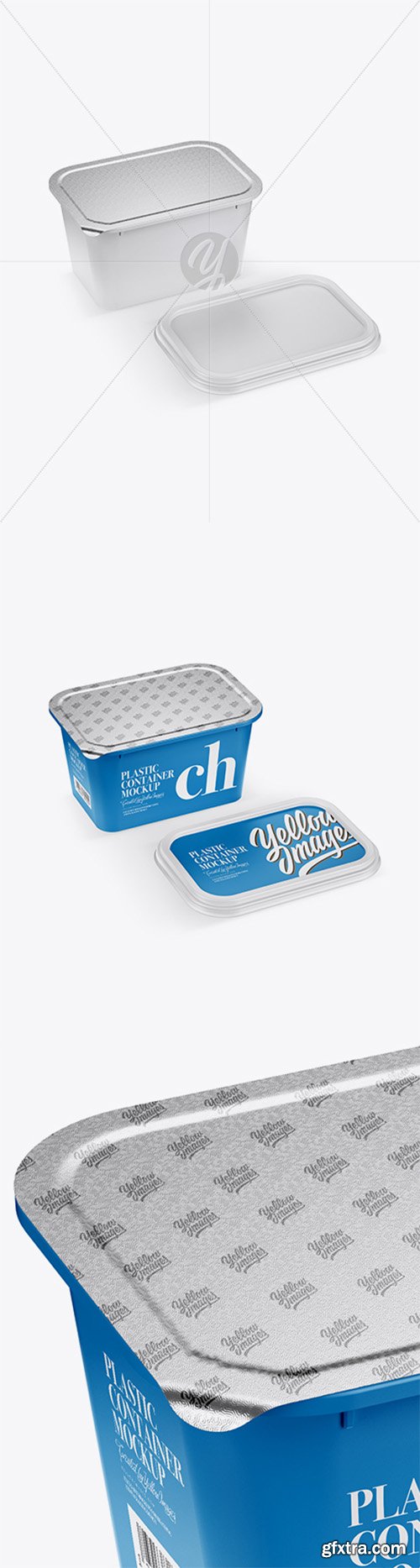 Opened Matte Plastic Container Mockup - Half Side View 20851