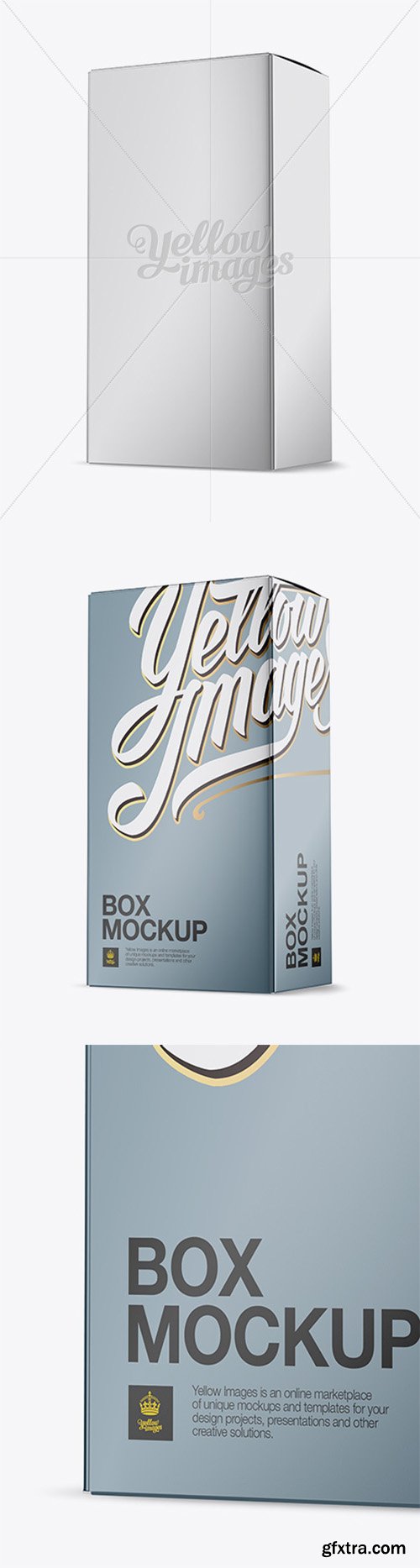 Metallic Paper Box Mockup - Half Side View 17991