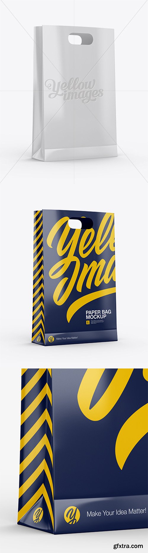 Glossy Paper Bag Mockup - Half Side View 18309