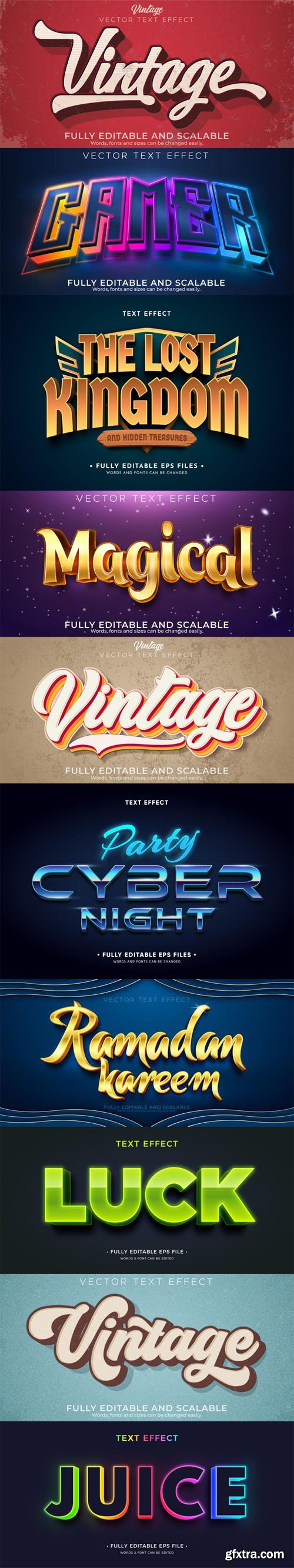 10 Creative Text Effects Vector Collection