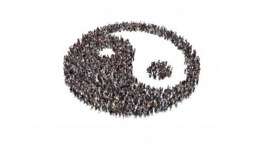 Videohive - People Gathering And Forming Yin Yang - 25958404 - 25958404