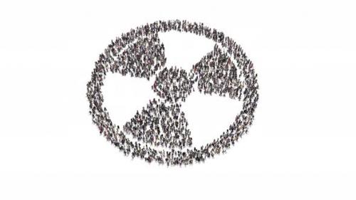 Videohive - People Gathering And Forming Nuclear Symbol - 25958405 - 25958405