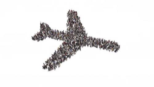 Videohive - People Gathering And Forming Airplane - 25958406 - 25958406