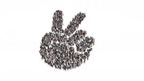 Videohive - People Gathering And Forming Peace Sign - 26092229 - 26092229