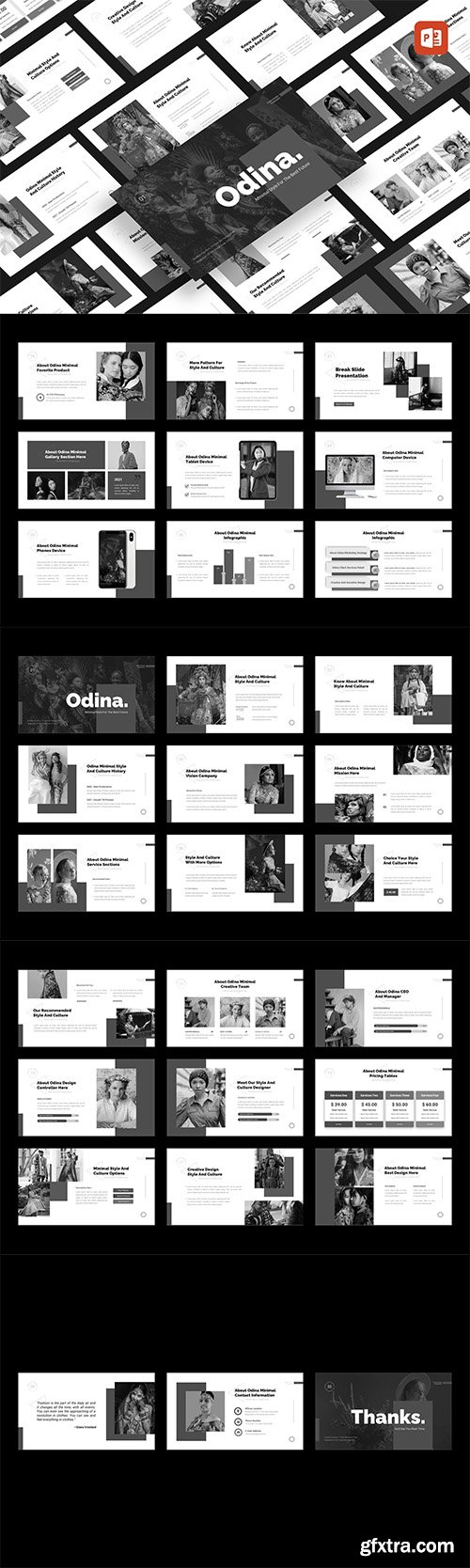 Odina - Minimal Style & Culture - Business Management  Powerpoint, Keynote and Google Slides Template 