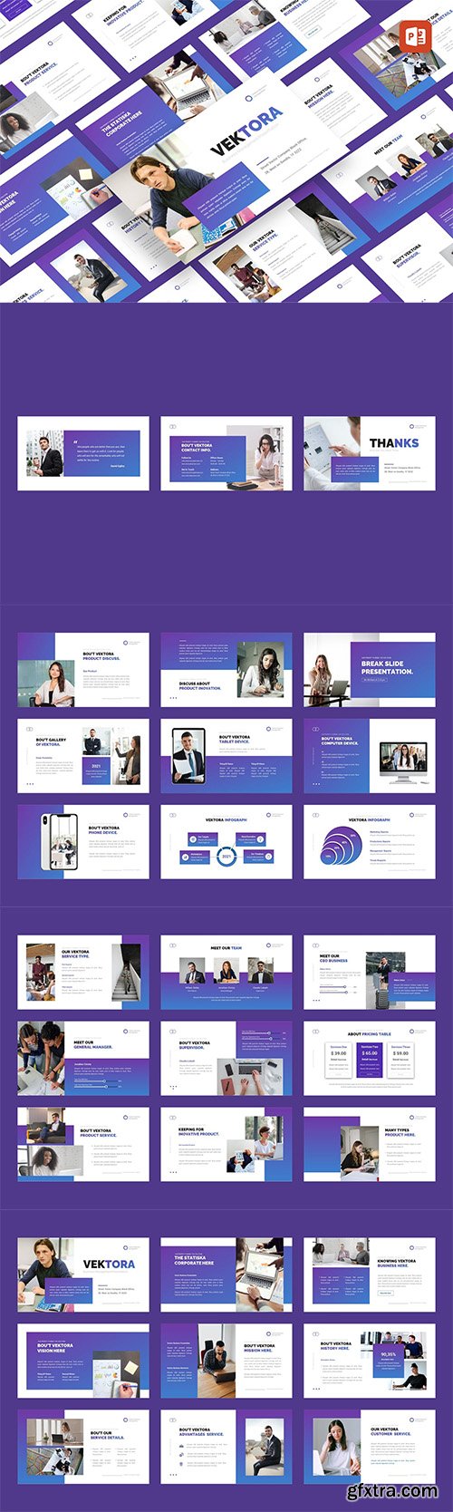 Vektora - Business Management  Powerpoint, Keynote and Google Slides Template 