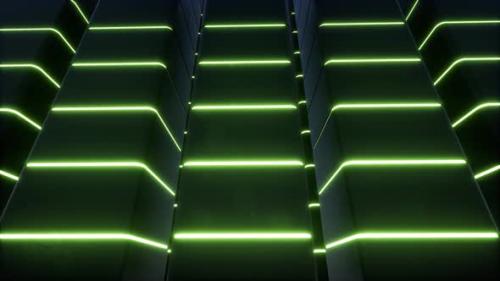 Videohive - Modern Big Data Neon Green Led Lights Cyber Information Cloud Storage - 32973641 - 32973641