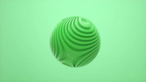 Videohive - Green organic shape 3d wavy sphere isolated on color background. - 32974735 - 32974735