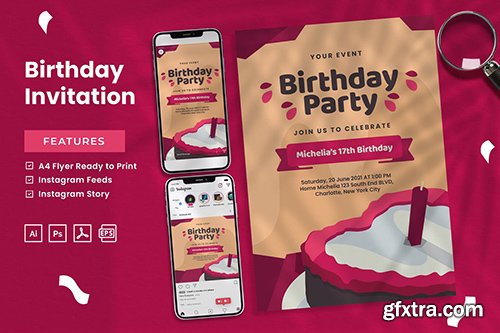 Birthday Invitation - Print & Social Media 7B5RZE9