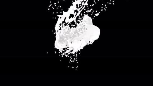 Videohive - Milk Drops Collide Forming Splashes on Black - 33060979 - 33060979