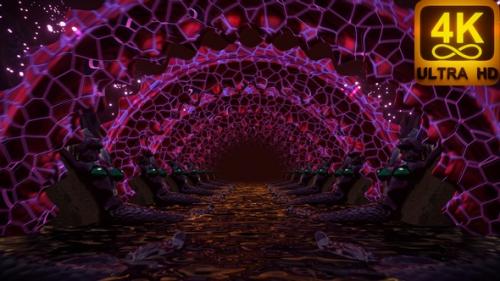 Videohive - Ship Going Through Troubled Waters Of A Trippy Colorful Magical Psychedelic Tunnel 3D Animation 4K - 33063262 - 33063262