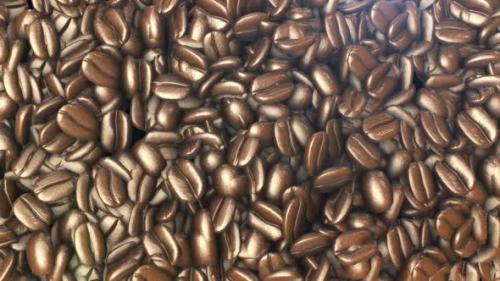 Videohive - A beautiful background of coffee beans. 3D animation of coffee beans view from above - 33063271 - 33063271