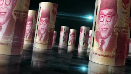 Videohive - Indonesian Rupiah money banknotes rolls seamless loop - 33063535 - 33063535