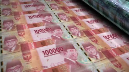 Videohive - Indonesian Rupiah money banknotes printing seamless loop - 33063548 - 33063548
