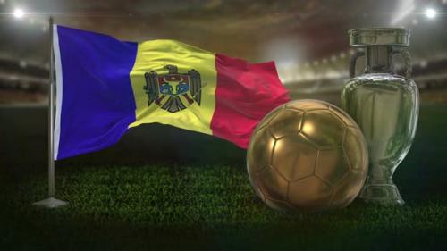 Videohive - Moldova Flag With Football And Cup Background Loop - 33064168 - 33064168