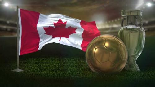 Videohive - Canada Flag With Football And Cup Background Loop - 33064174 - 33064174