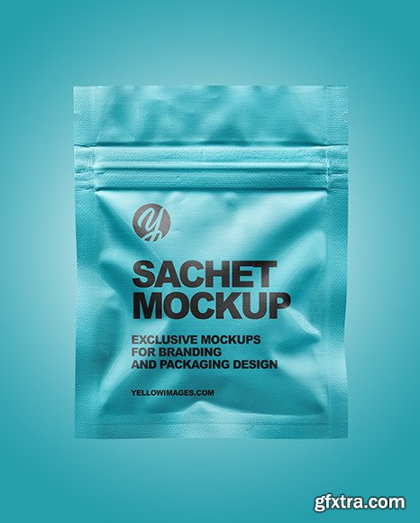 Metallic Sachet with Zip Lock Mockup 86545