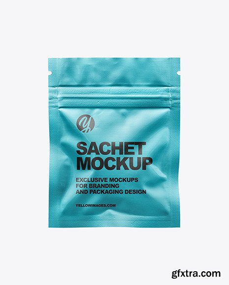 Metallic Sachet with Zip Lock Mockup 86545