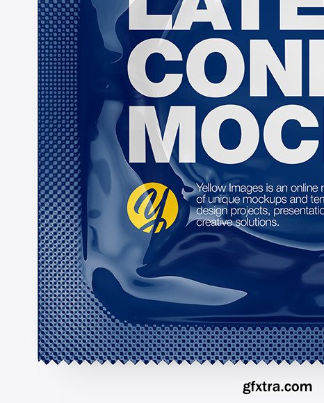 Glossy Square Condom Packaging Mockup 86388