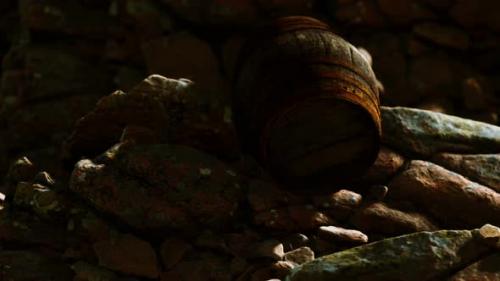 Videohive - Old Wooden Barrel on the Rocks - 33080815 - 33080815