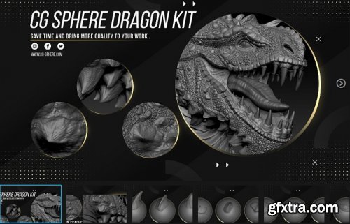 Artstation – CGSphere Dragon Kit Alphas Zbrush