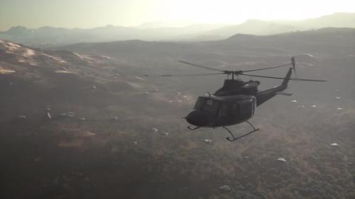 Videohive - Slow Motion United States Military Helicopter in Vietnam - 33100061 - 33100061