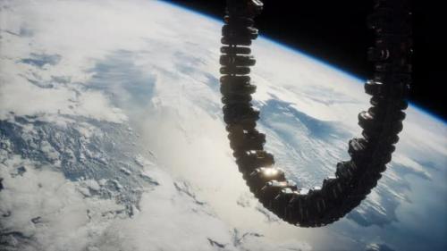 Videohive - Futuristic Space Station on Earth Orbit - 33100132 - 33100132