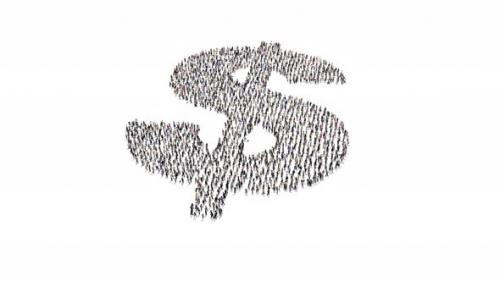 Videohive - Crowd Of People Forming Dollar Symbol - 23327664 - 23327664