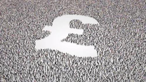 Videohive - Crowd Of People Leaving Out A Pound Symbol - 23379435 - 23379435