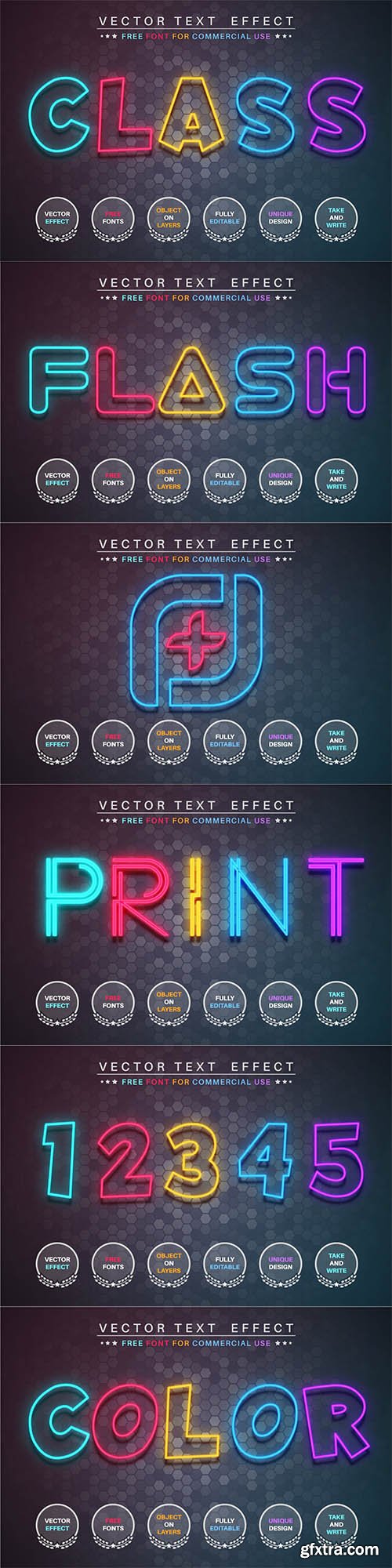 Color class - editable text effect, font style