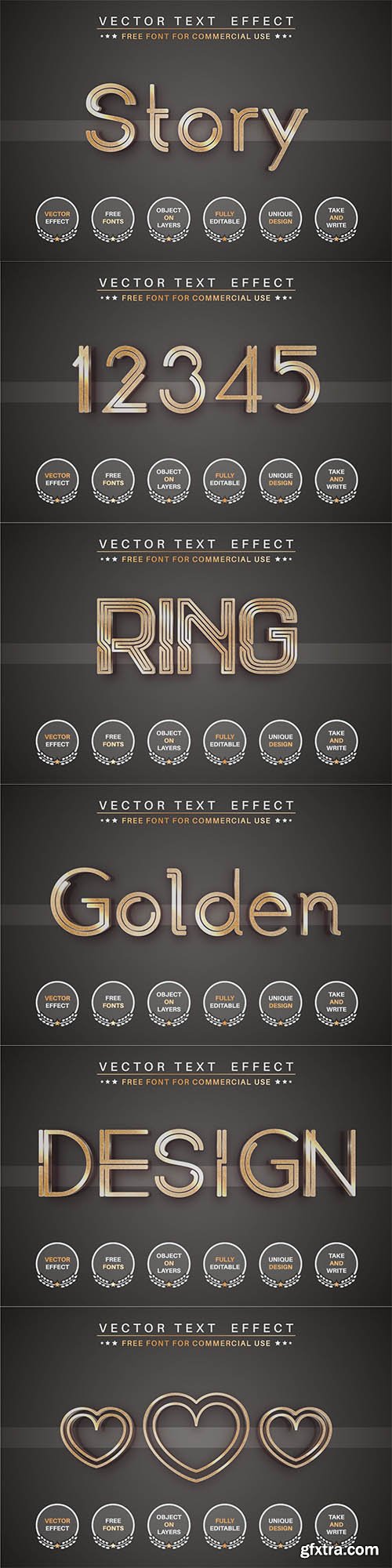 Golden story - editable text effect, font style